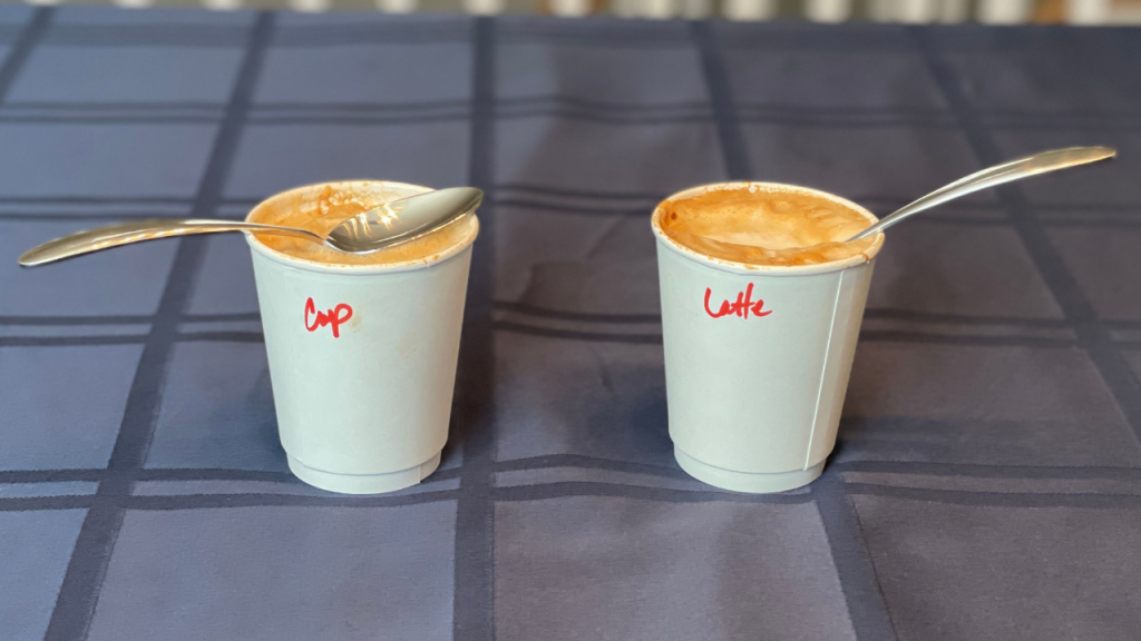 The spoon test for a cappuccino vs latte