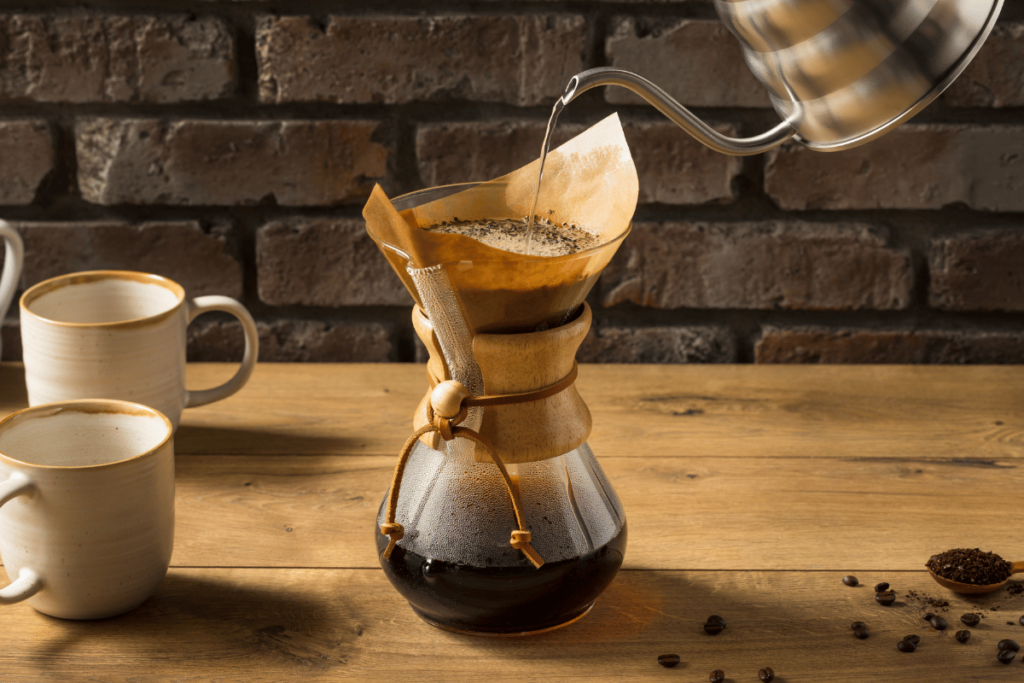 pour over coffee with a Chemex