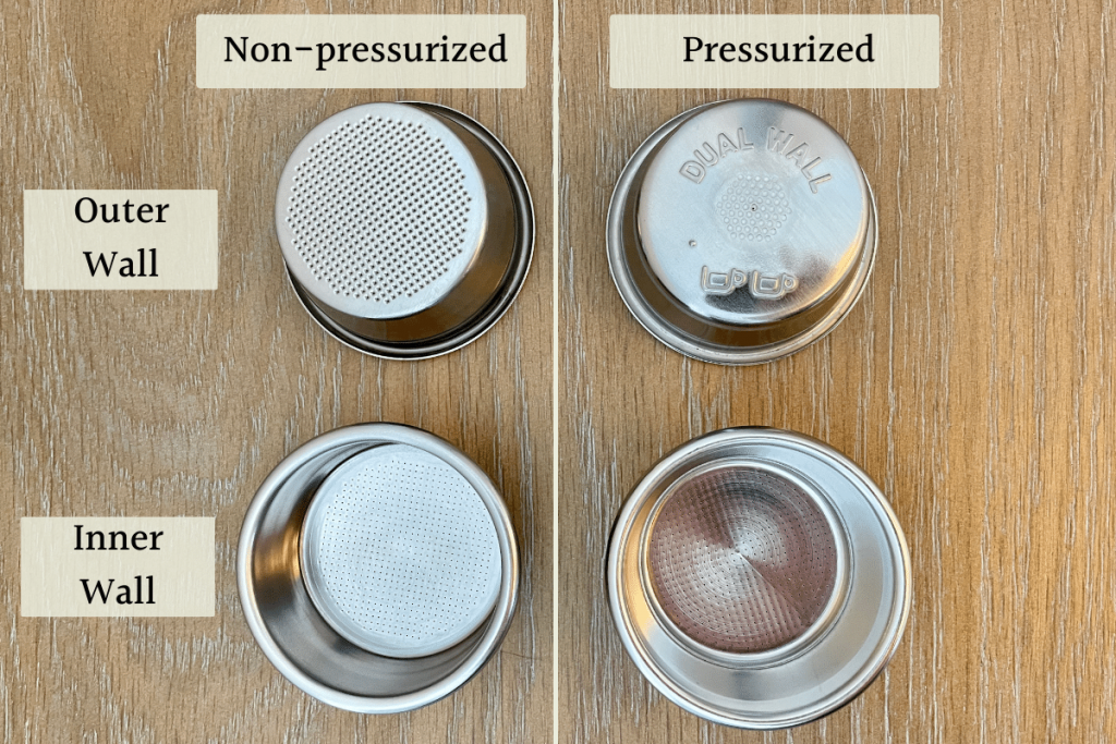 Pressurised portafilter clearance