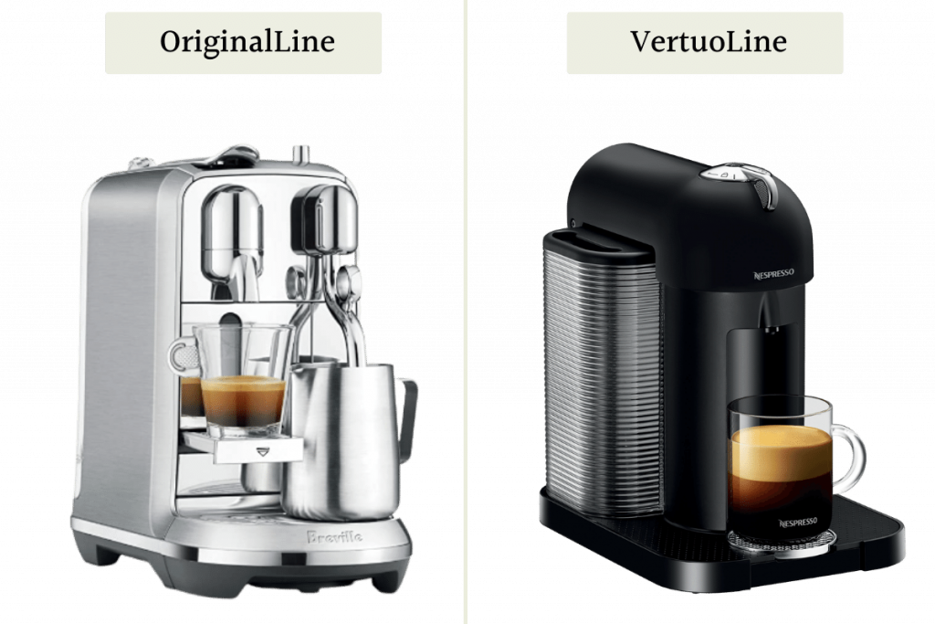 two types of Nespresso machines