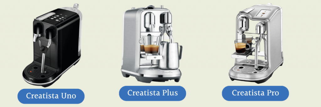 A comparison of the Nespresso Breville Creatista models