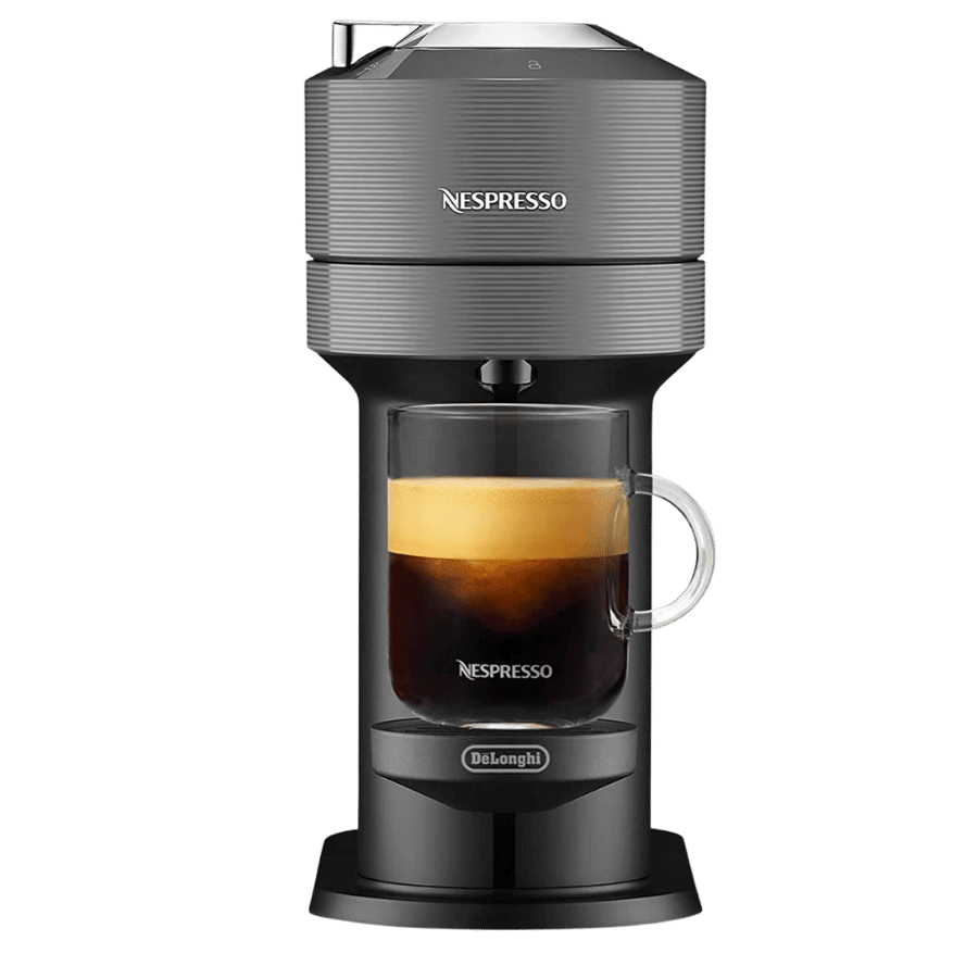 Nespresso VertuoPlus Coffee and Espresso Machine by De'Longhi with Milk  Frother, Grey, 5.6 x 16.2 x 12.8 inches