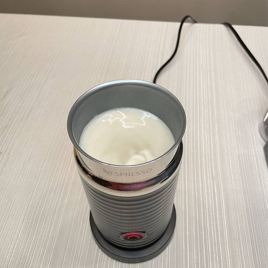 photo of an aeroccino 3 frothing milk