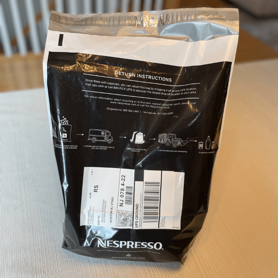 Nespresso recycling bag