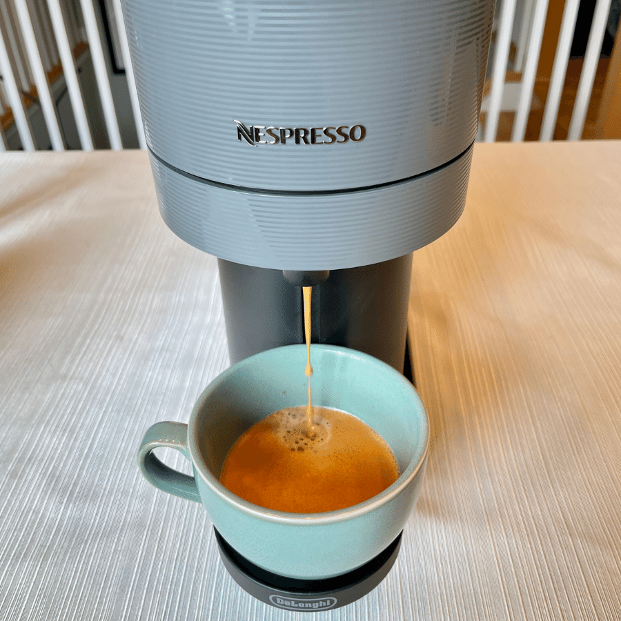 Brewing Nespresso into a cappuccino cup