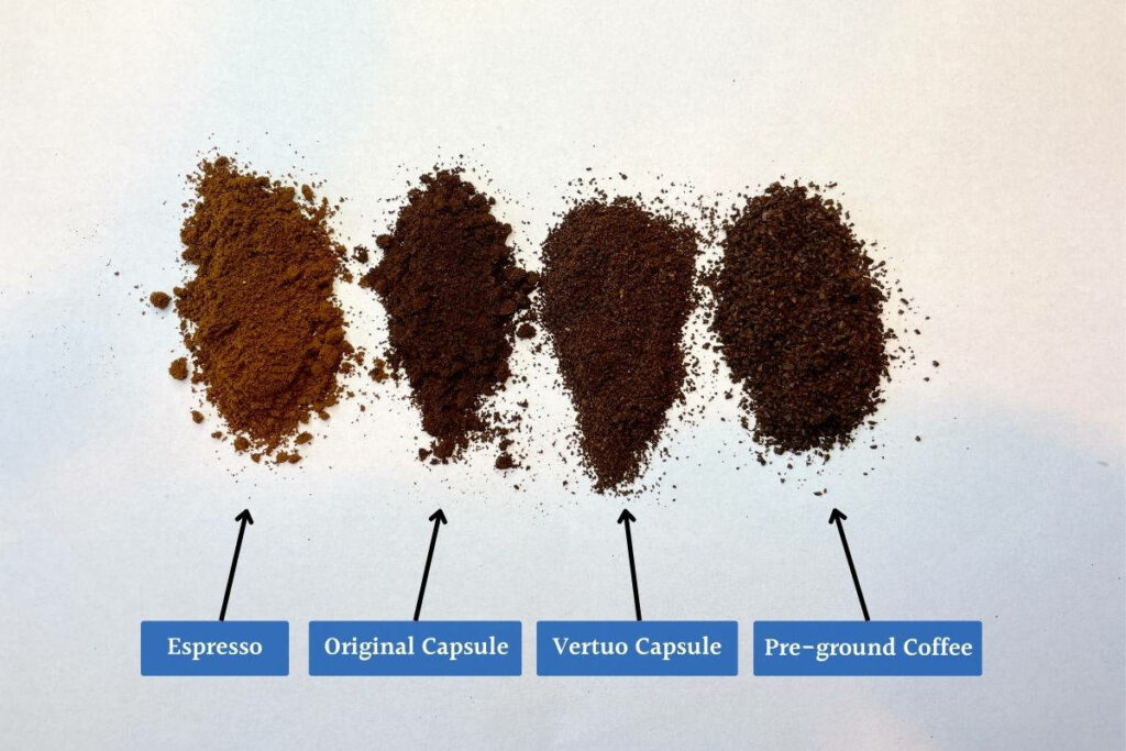 comparing different coffee grinds