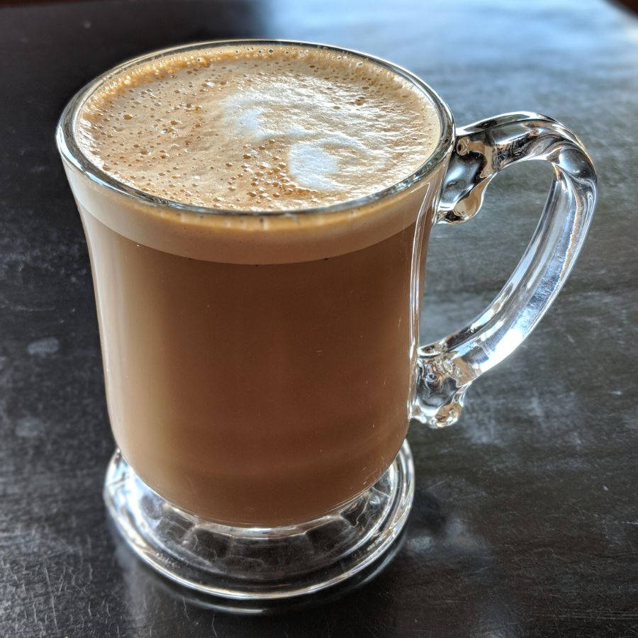 a glass of Chocolate Hazelnut Latte