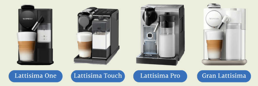 Nespresso Lattisima model side by side