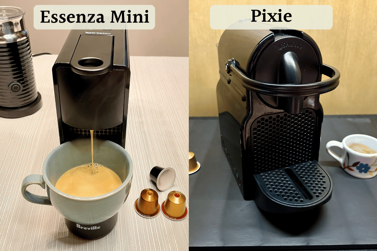 Nespresso essenza mini vs pixie side by side
