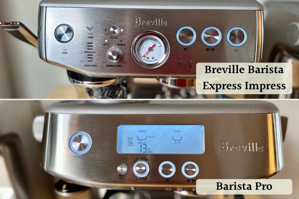 Breville Barista Express Impress vs Barista Pro display