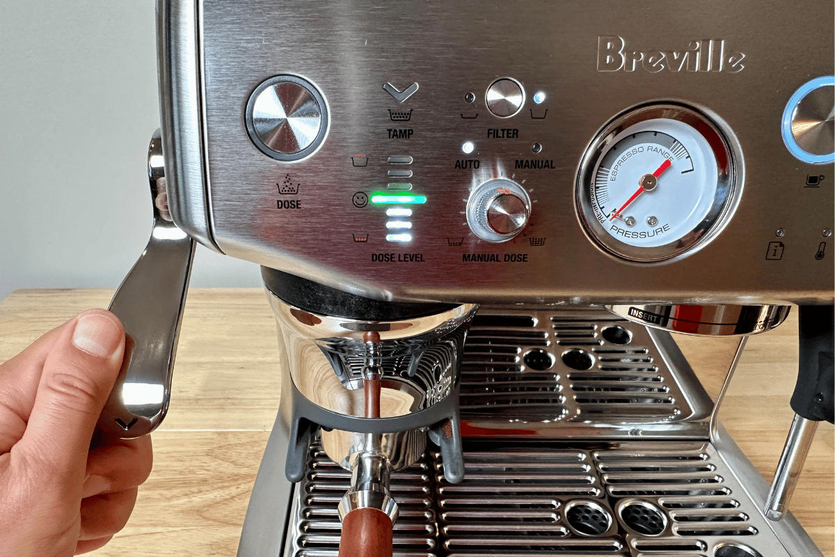 asissted tamping on the Breville Barista Express Impress