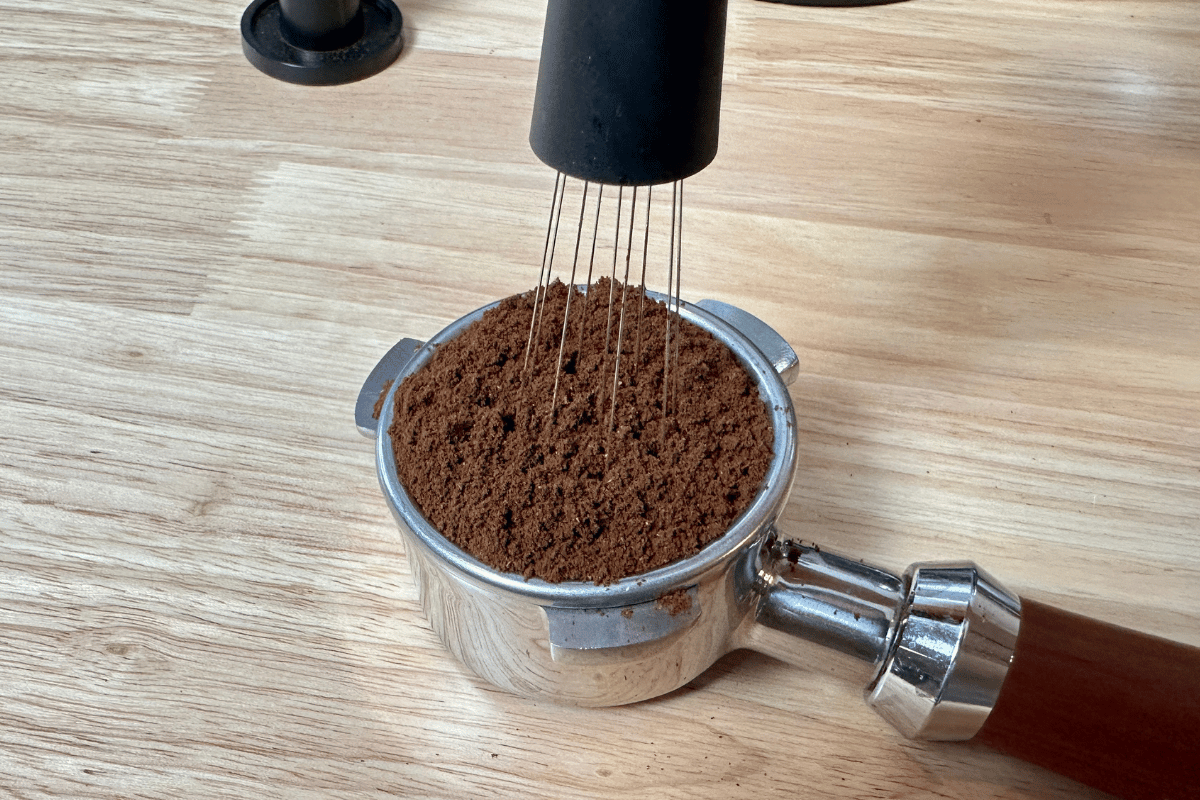 Running a WDT through an espresso portafilter