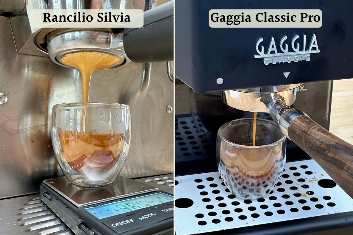 Gaggia Classic Pro vs Rancilio Silvia Espresso brewing