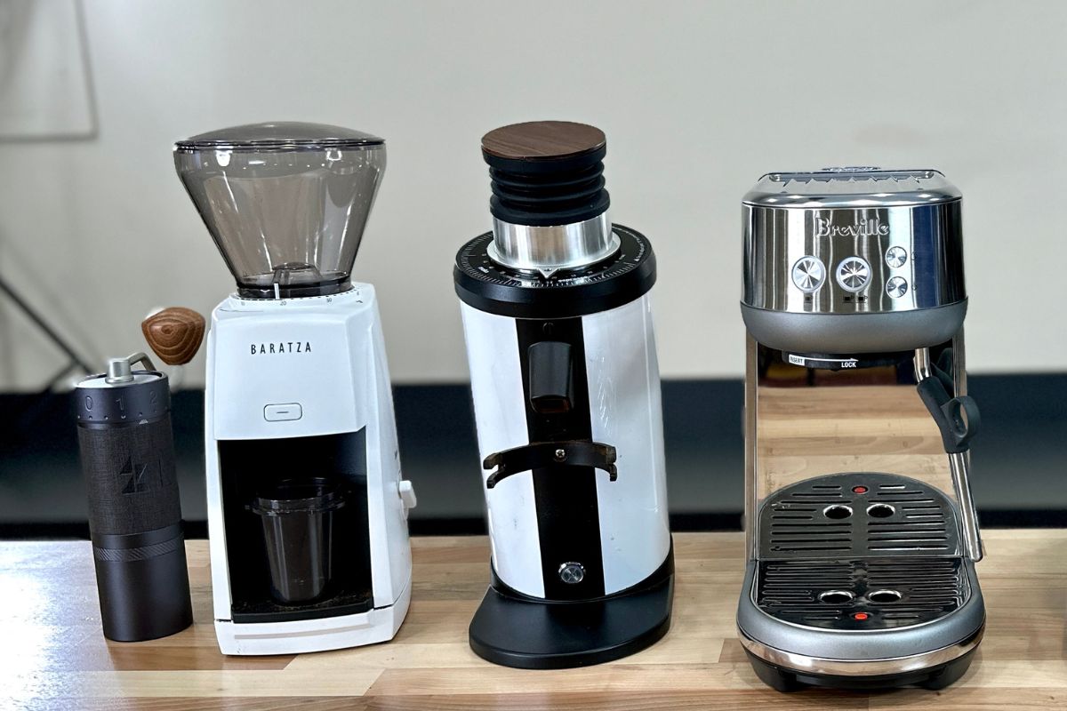 Breville Bambino and coffee grinders
